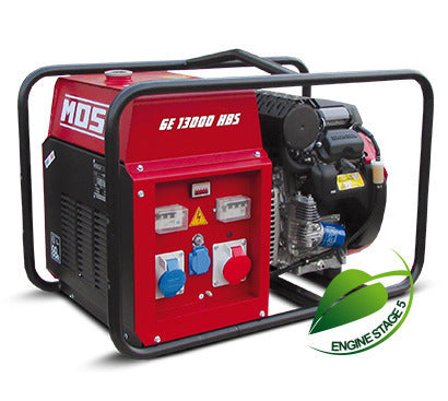 Generator curent trifazat Mosa GE 13000 HBS / Honda GX630 / 19,7CP / răcire cu aer / pornire electrică și manuală / AVR / gama “Open Frame”