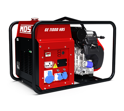 Generator curent monofazic Mosa GE 11000 HBS / Honda GX630 / 19,7CP / răcire cu aer / pornire electrică și manuală / AVR / gama “Open Frame”