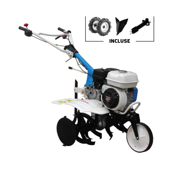 Motosapă AGT 5580 GP160, 5,5CP, benzină, 80CM, 73kg cu roți pneumatice, plug și adaptor prindere accesorii