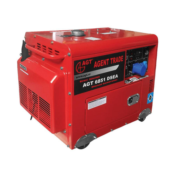 Generator curent staționar monofazat AGT 6851 DSEA, 5kVA, 11CP, diesel, starter electric, bujii incandescente, răcire cu aer