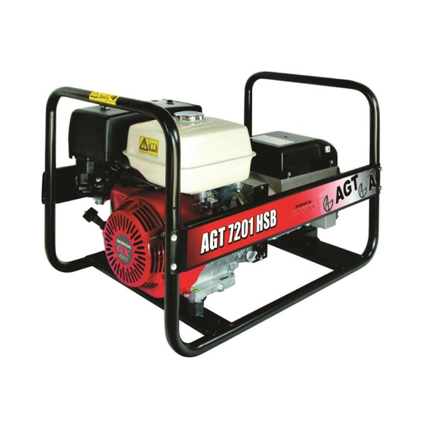 Generator curent monofazic AGT 7201 HSBE, 6kVA, motor Honda GX390, 13CP, pe benzină, pornire electrică, protecție termică, contor orar, panou de automatizare AT408/2