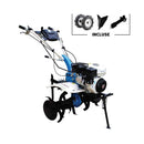 Motosapă AGT 7580 GP200, 6.5CP, benzină, 80CM, 79kg, cu roți pneumatice, plug și adaptor prindere accesorii