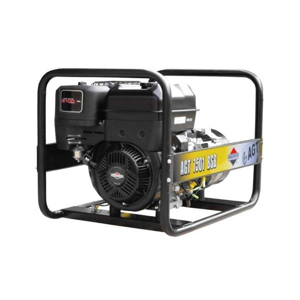 Generator curent monofazic AGT 7501 BSB SE, 6,4kVA, motor BRIGGS & STRATTON SERIES 2100, 14CP, pe benzină, protecție termică, contor orar, starter manual