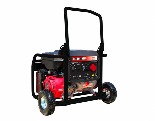 Generator curent trifazic AGT 8603 HSBE, 8,2kVA, motor Honda GX390, 13CP, pe benzină, pornire electrică