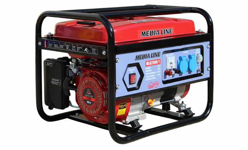 Generator monofazic pe benzină Medialine MLG 2500/1, 7CP, 2,2kVA