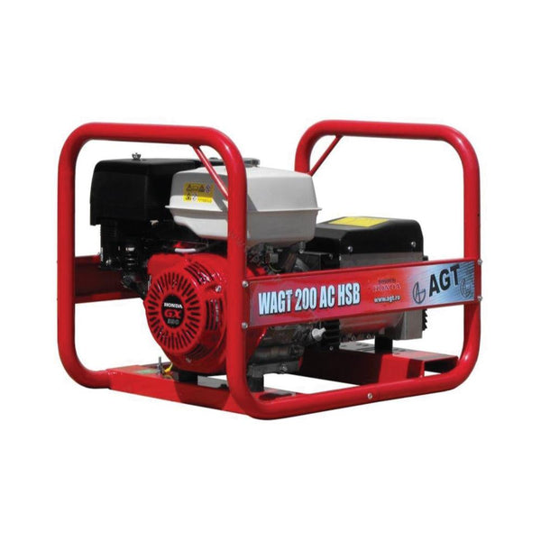 Generator curent de sudură WAGT 200 AC HSB, 7kVA, motor Honda GX390, 13CP, pe benzină, protecție termică, senzor lipsă ulei, contor orar, starter manual