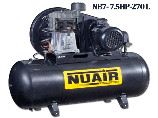 Compresor aer cu piston 270L NUAIR NUB B 7/7,5/270 CM3, cod NUBB7/7,5/270