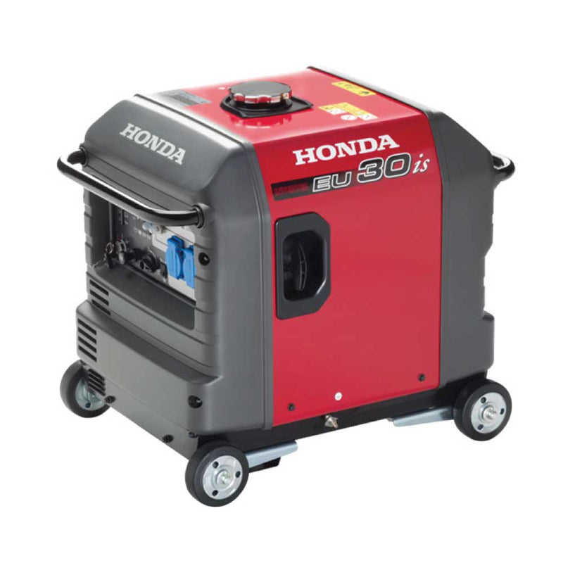 Generator curent monofazic Honda INVERTER EU30IS1 [GA6 (GW1)] / 2,8kVA / Honda GX200 / 5,8CP / benzină / insonorizat / răcire cu aer / pornire electrică / roți de transport