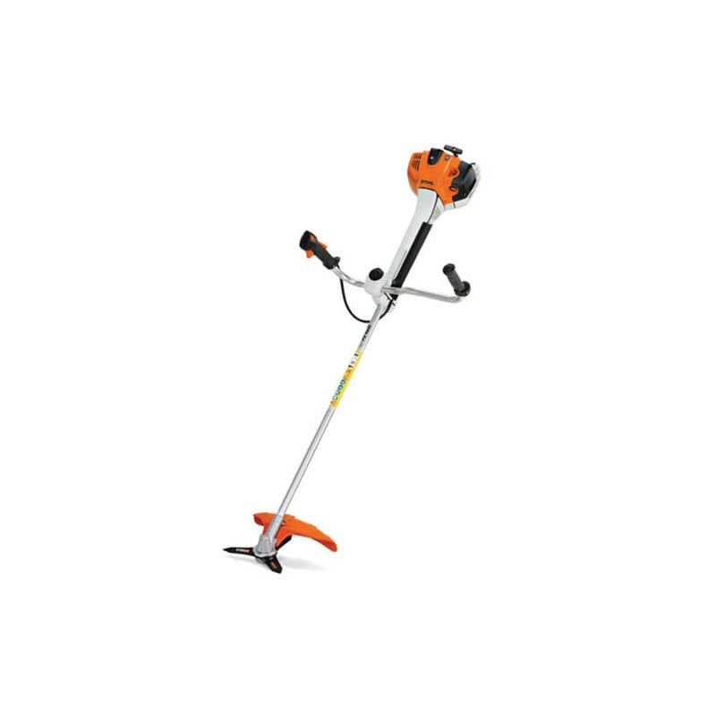 Motocoasă Stihl FS 410 C-EM, benzină, 2,7CP, motor 2T, cuțit iarbă (inclus) și cap tăietor cu fir (opțional)