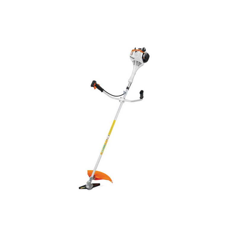 Motocoasă Stihl FS 55, benzină, 1CP, motor 2T, cuțit iarbă (inclus) și cap tăietor cu fir (opțional)